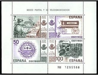 z vendido ESPAÑA 1981 2641 Sellos Nuevos HB Museo Postal Telegrafista, Furgon, Emblema y Legado Dr. Thebussem Completa YvertB30 MichelB24 Espana Spain Espagne Spagna Spanje Spanien 